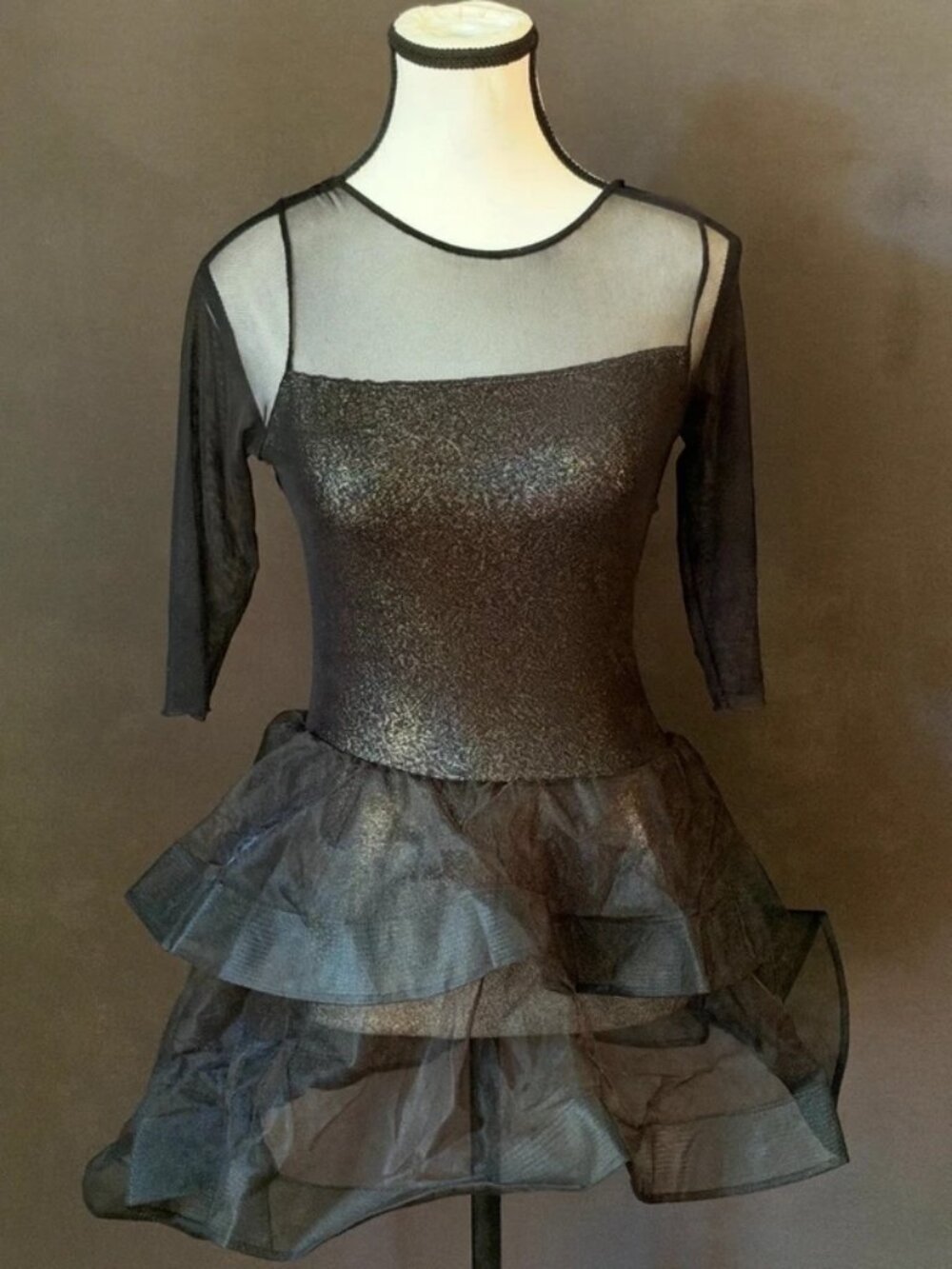 Revolution Gravitate Black Holographic Mesh Organdy Skirt Dance Costume MA